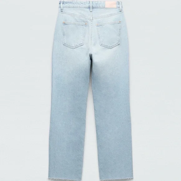 Zara Z1975 HIGH-RISE STRAIGHT JEANS light wash - Picture 7 of 14